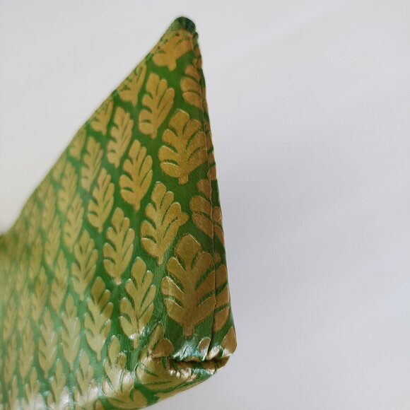 Blithe Leather Embossed Clutch in Green and Dark Yellow - Picture 13 of 13